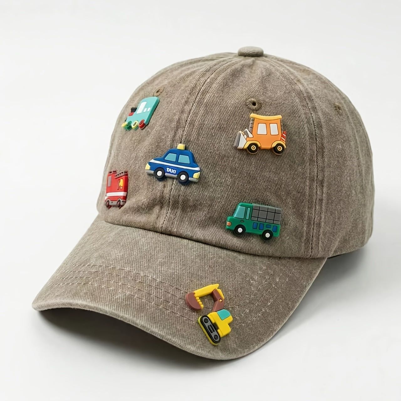 Boys Cartoon Car Baseball Cap, Four-Season Outdoor Sports Hat, Mountaineering and Hiking