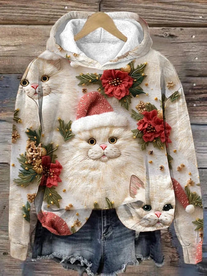 Women's 3D Printed Casual Hooded Jacket