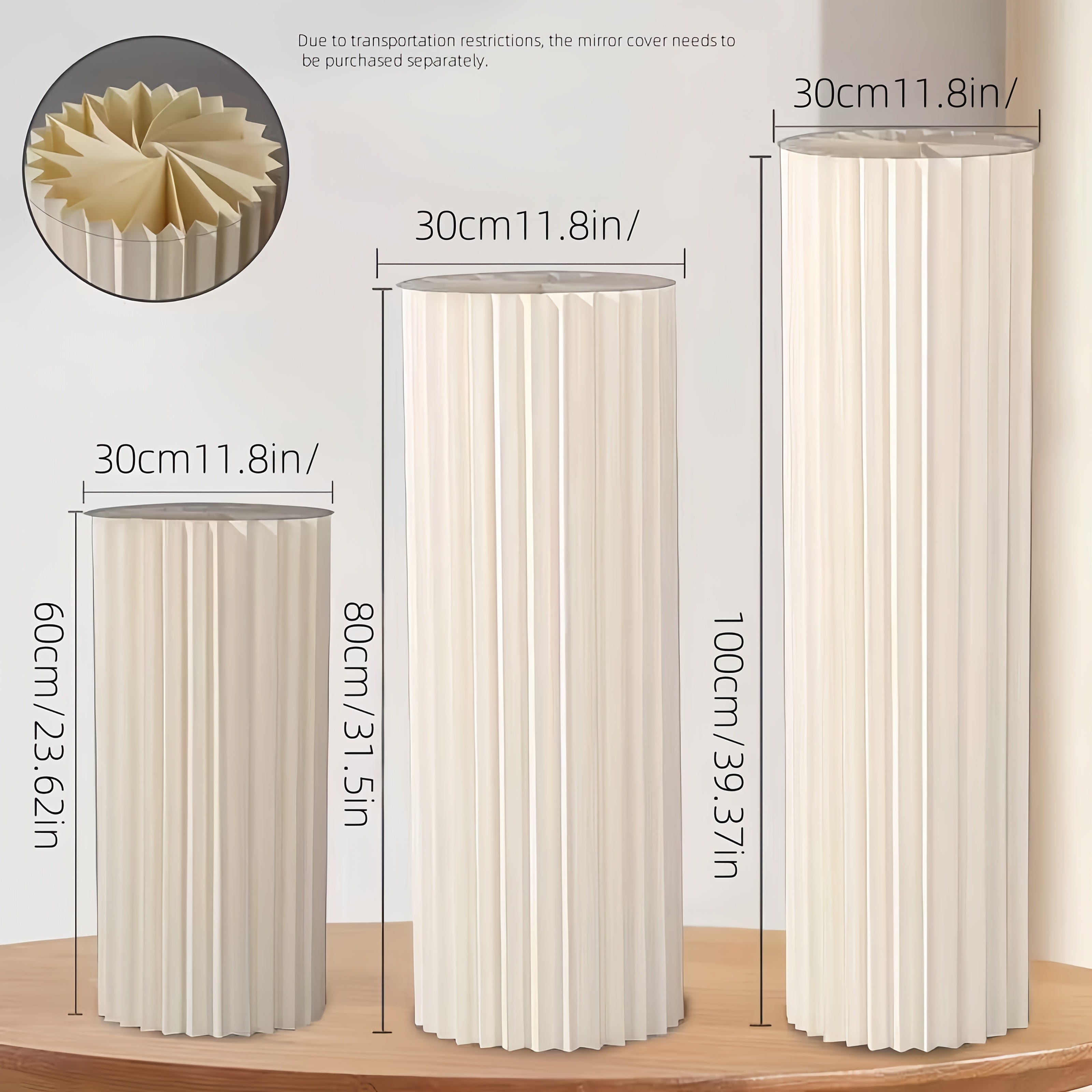 3pcs/4pcs/5pcs - Paper Foldable Cylinder Display Stand | (Top Acrylic Board Not Included) Suitable for: Christmas Party, Halloween Party, Wedding Decoration, Birthday Party - Graduation Ceremony, |…
