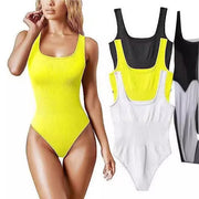 Women's U-Neck Sleeveless Fitted Romper Jumpsuit