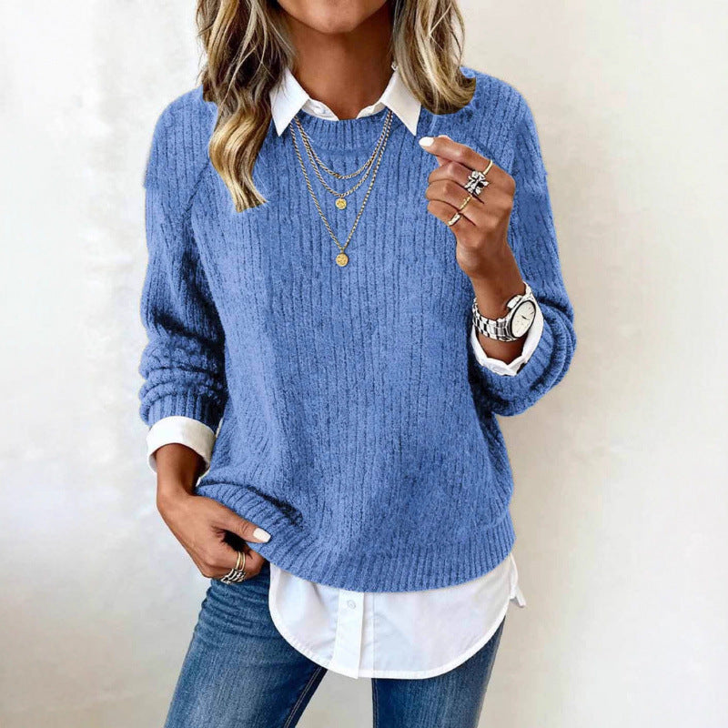 Fallwinter Long-sleeve Crew-neck Casual Sweater