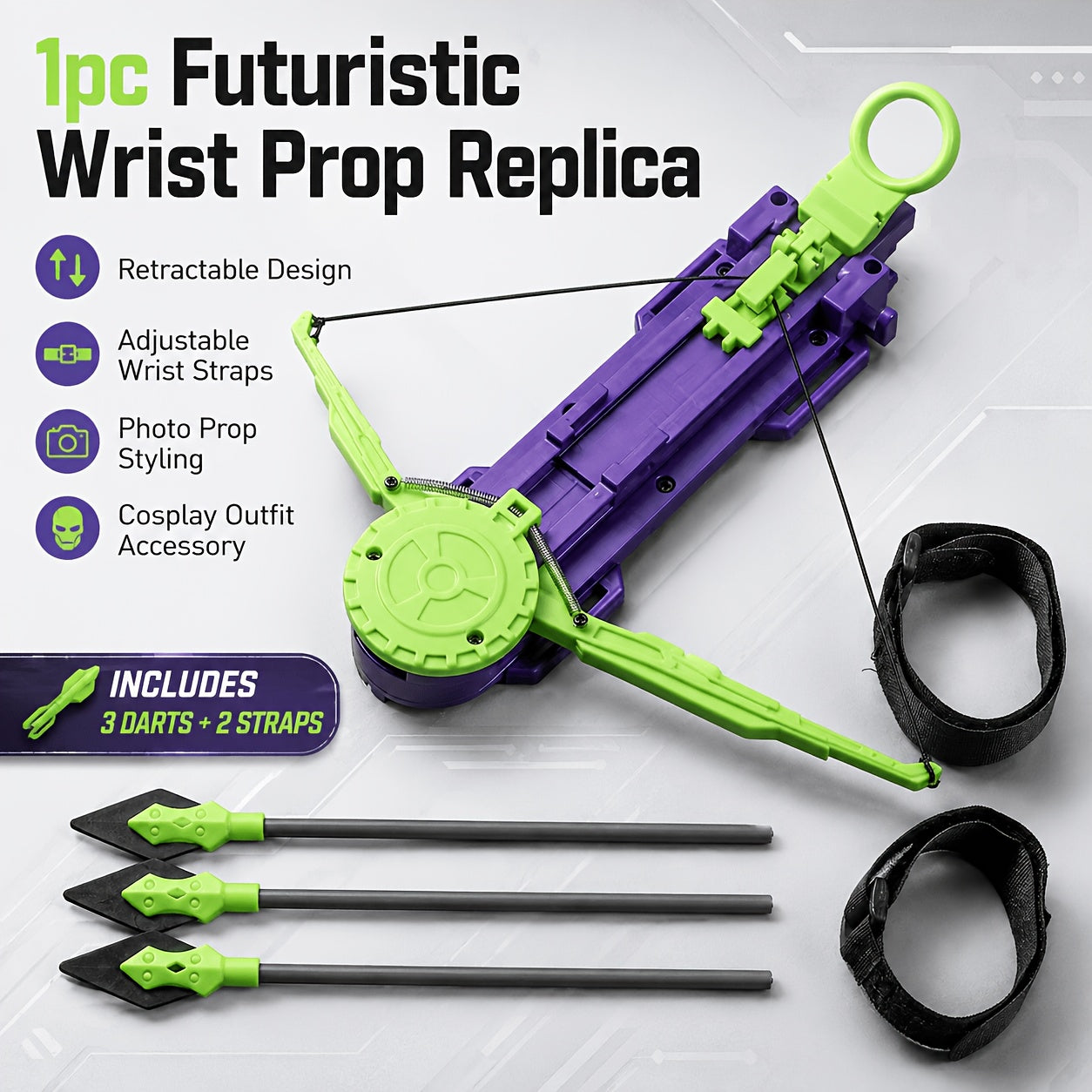 Retractable 1:1 Scale Forearm Gauntlet Prop – Rotating Wrist Accessory for Cosplay