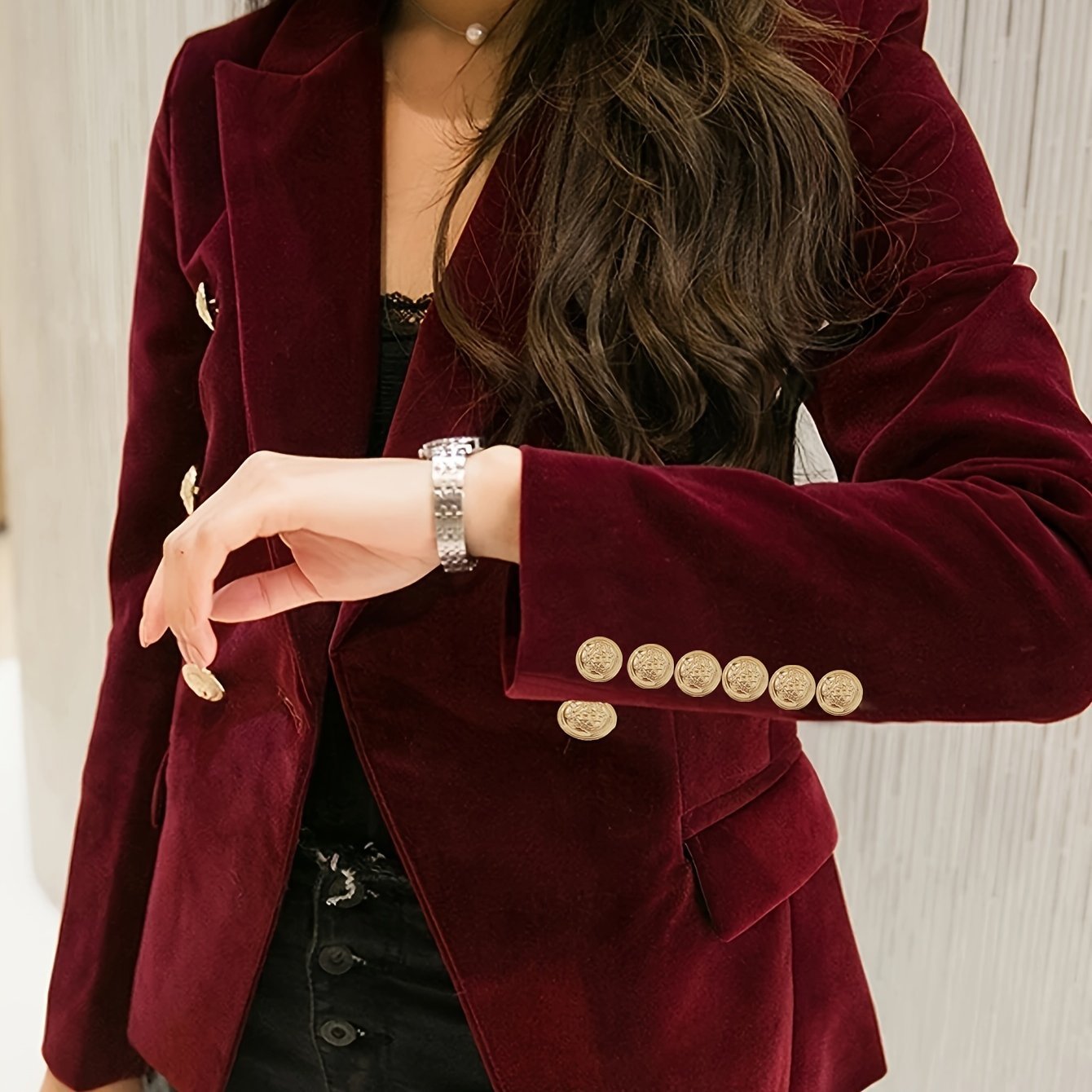 Women's Linen Loose-fitting Striped Long Sleeves Coat