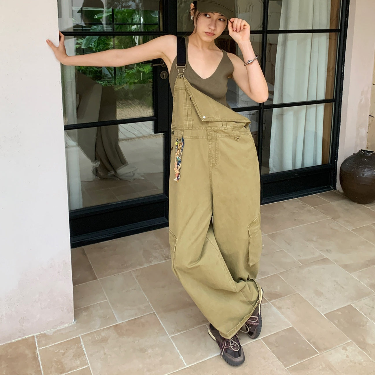 New Style Workwear Suspender Denim Jumpsuit For Women