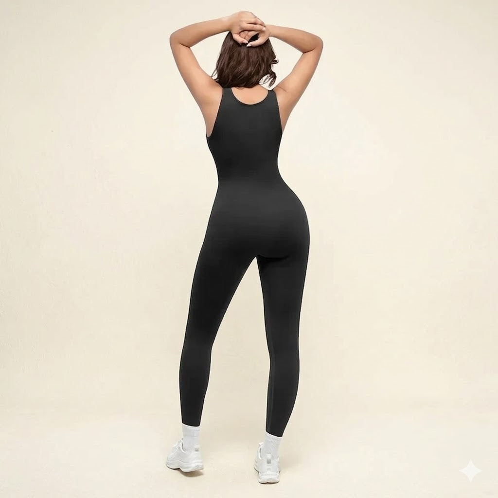 Deep V Shapewear With Chest Support Breathable High-Waisted Tummy Control Jumpsuit