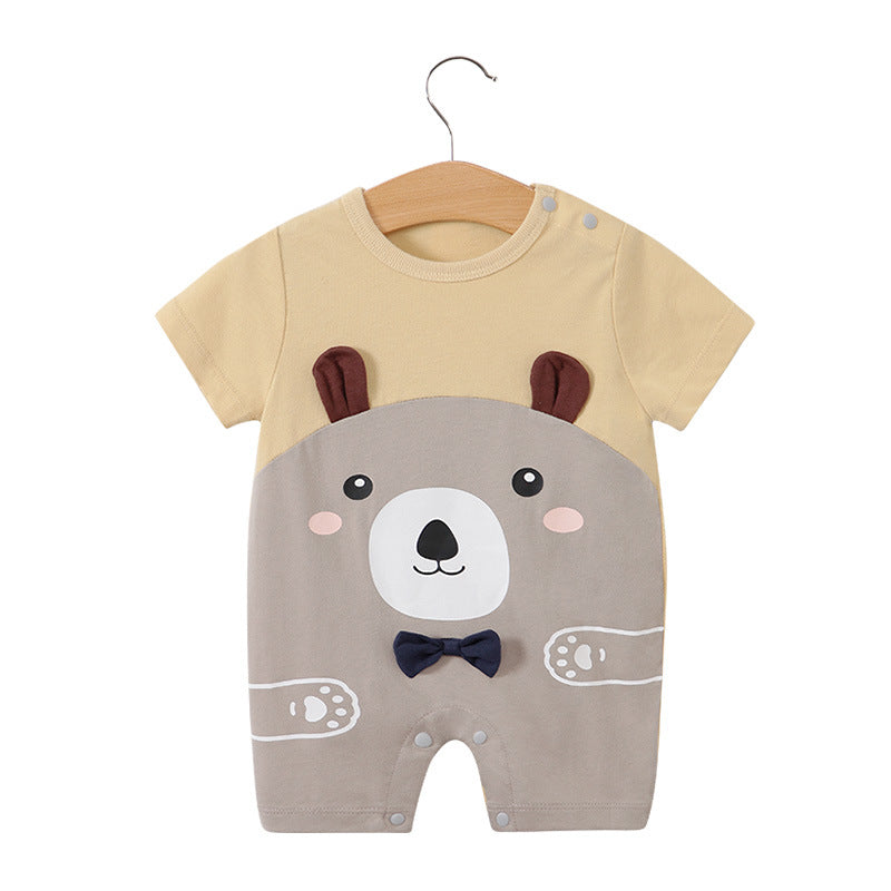 Summer Baby Short Sleeve Cotton Cartoon Jumpsuit