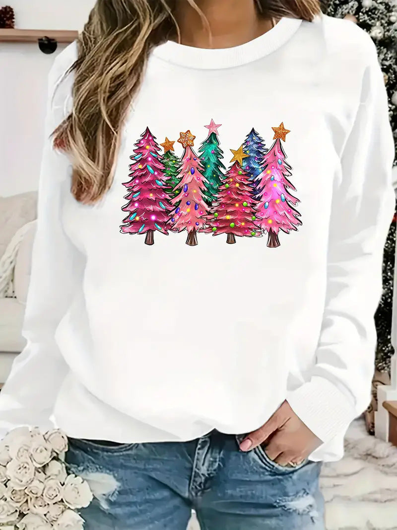 Women's Festive Christmas Round Neck Knit Sweater