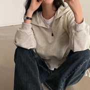 Cozy Solid Lantern Sleeve Short Sweater for Women