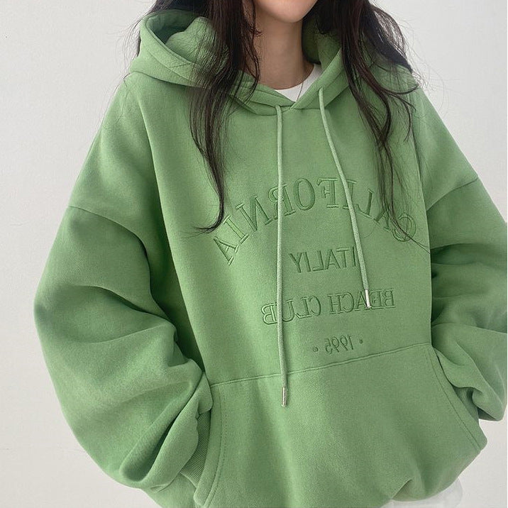 Women's Oversized Casual Embroidered Pullover Sweatshirt