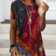 Trendy Plaid Short‑Sleeve Top – Cozy Cotton‑Poly Blend