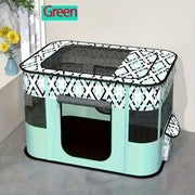 Portable Foldable Pet Fence - No Assembly Needed, With Storage Bag - Heavy-duty Oxford Fabric, Lightweight & Sturdy Indoor/outdoor Playpen For Dogs, Puppies, Cats, Small Animals - Travel Crate,