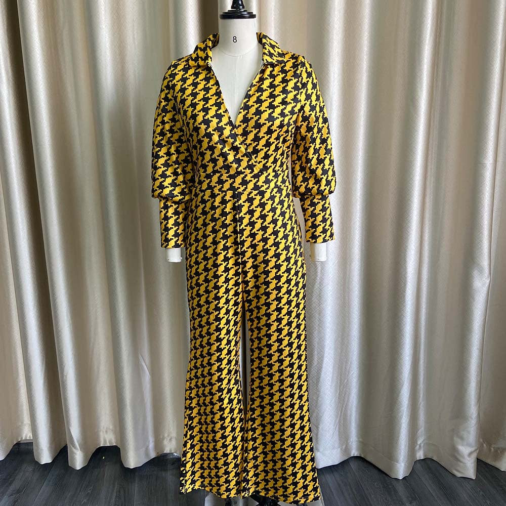 Chic V-Neck High Waist Straight Leg Jumpsuit
