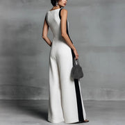 Chic V-Neck Wide-Leg Sleeveless Jumpsuit