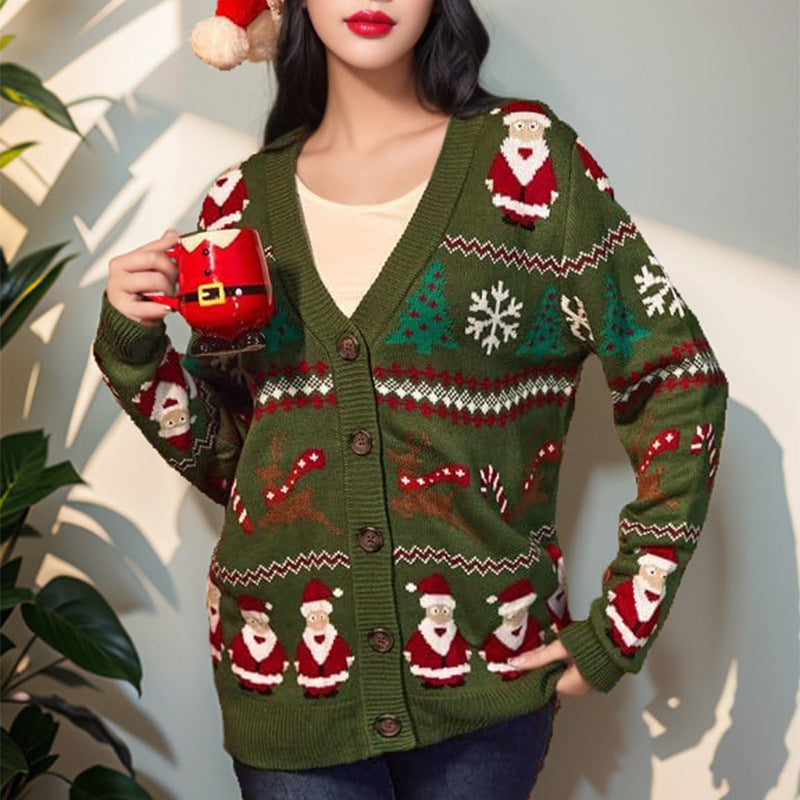 Women's Retro Mori Style V-neck Sweater