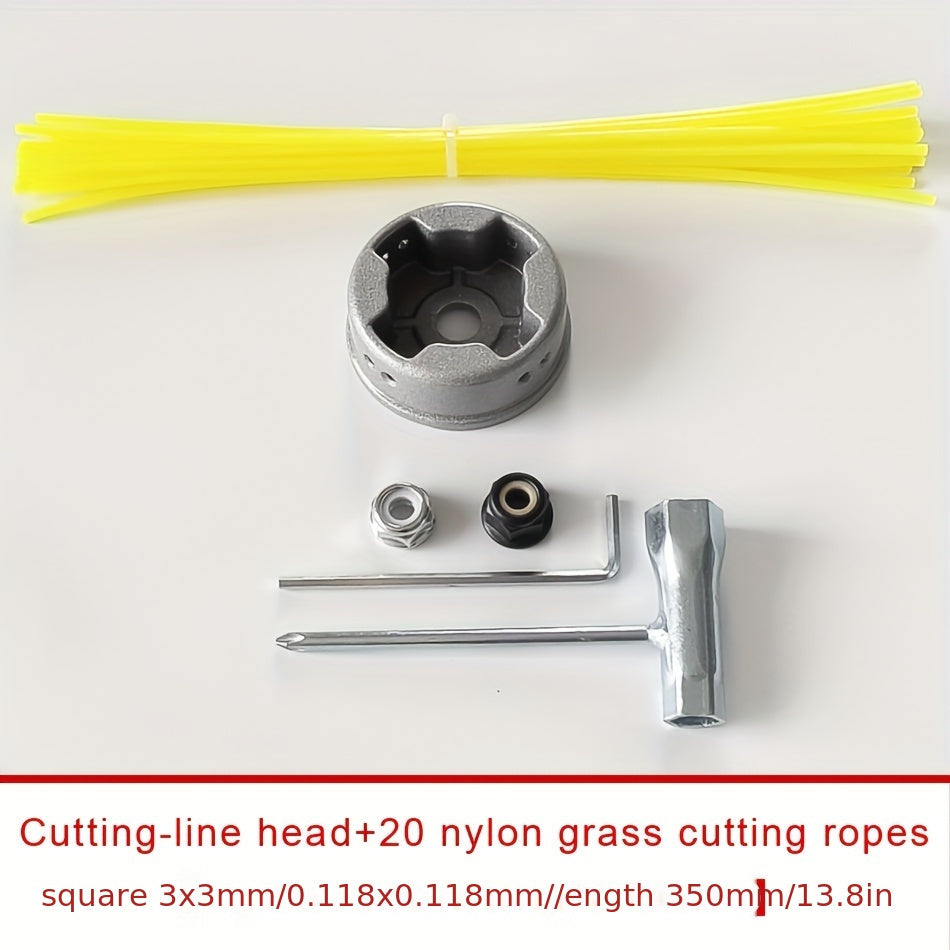 8‑Line Grass Trimmer Head – Steel Wire Rope with Aluminum Alloy Body for Simultaneous Cutting
