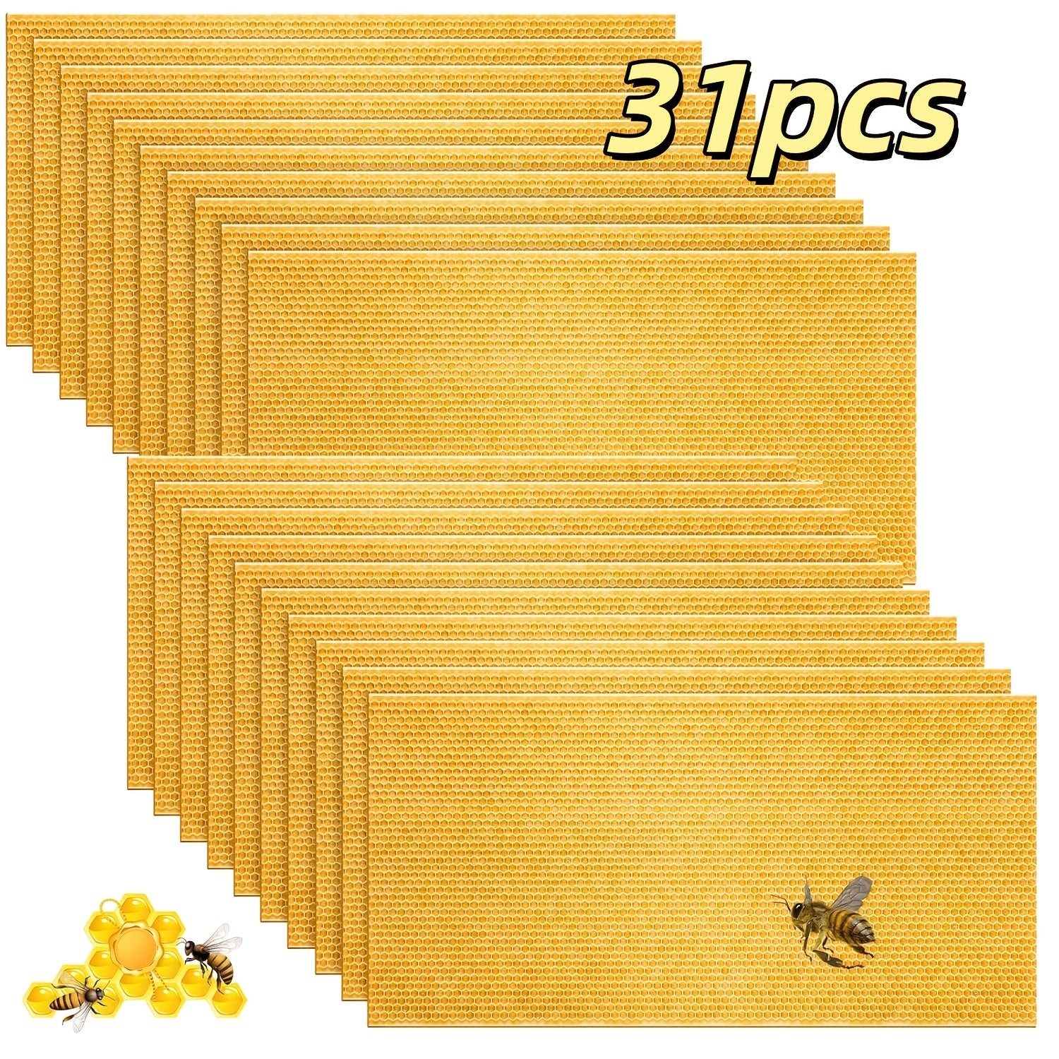 31 Pack Beehive Wax-Coated Foundation Sheets for Deep Frames