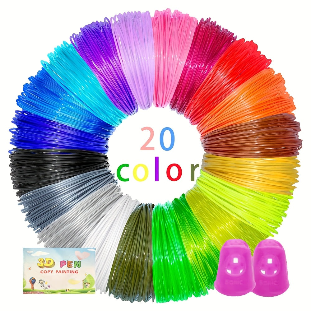 Multicolor 3D Pen PLA Filament Pack with 10, 20, or 40 Colors