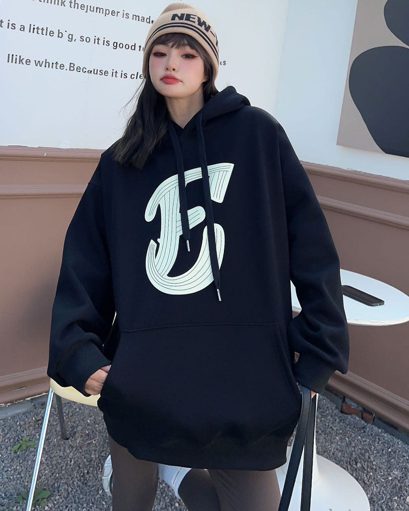 Plush Velvet Padded Hooded Sweatshirt