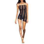 Women's Strappy Hollow-Out Sheer Jumpsuit