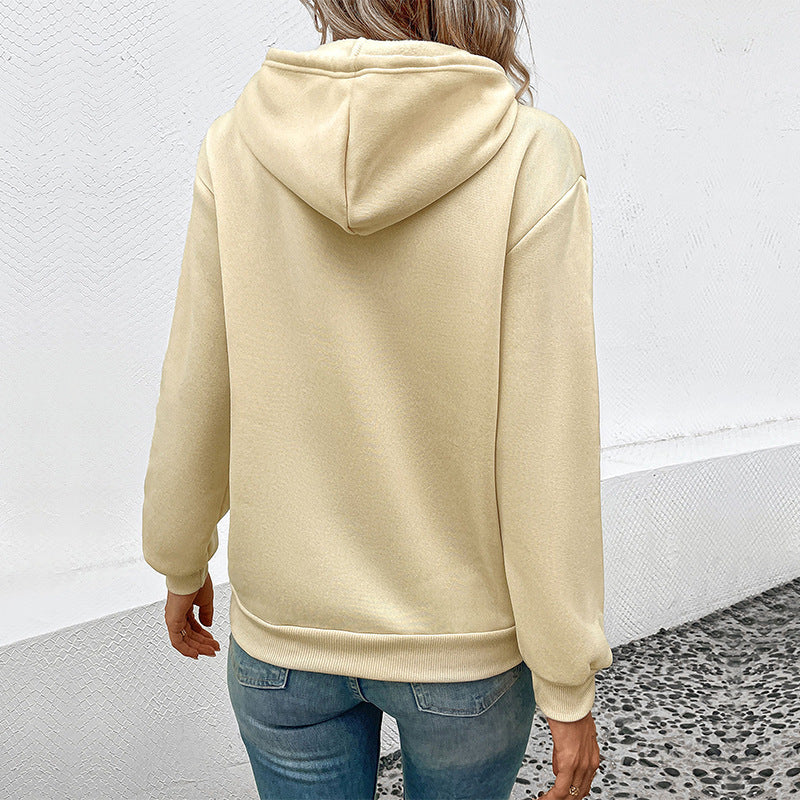Women's Fashion Casual Hooded Pullover Pocket Sweatshirt