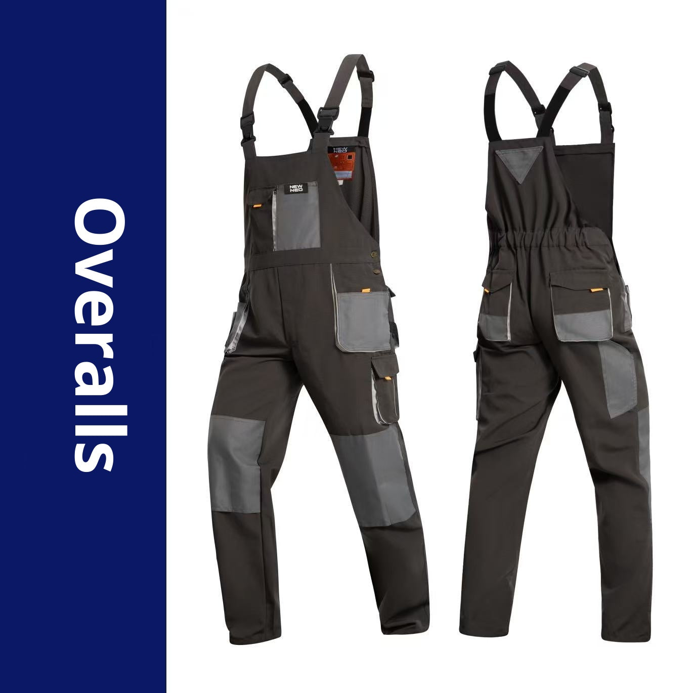 Men's Durable Multi-Pocket Long-Sleeve Work Overalls