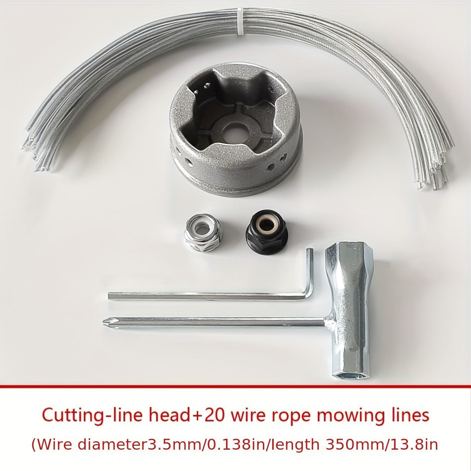 8‑Line Grass Trimmer Head – Steel Wire Rope with Aluminum Alloy Body for Simultaneous Cutting