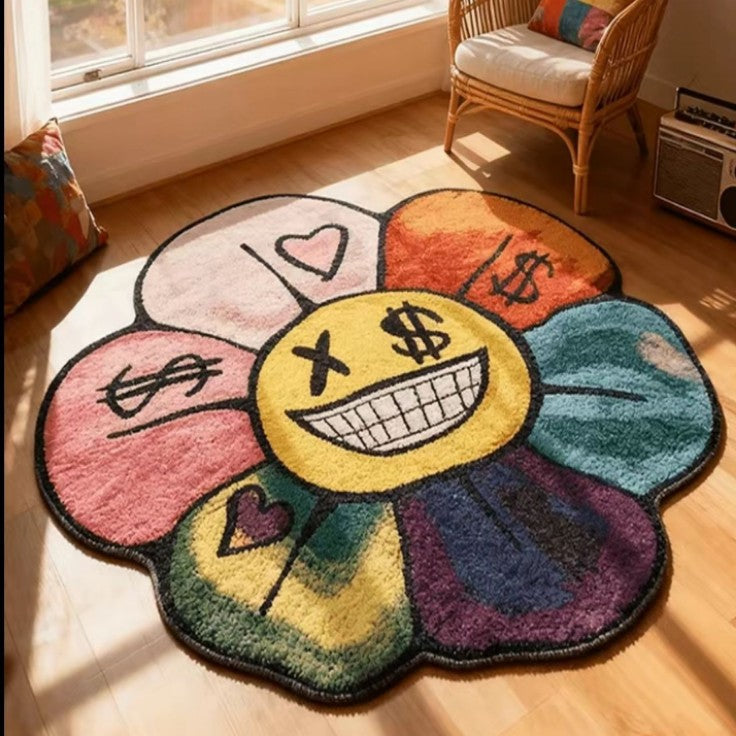 Cute Plush Irregular Faux Cashmere Rug