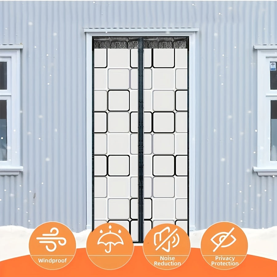 Classic Country-style Eva Polyethylene Air Conditioner Door Curtain, Magnetic Closure, Windproof, Blocks Cold Air, Smoke Barrier, Easy to Install, Suitable for All Seasons, Waterproof, Unlined, Plain
