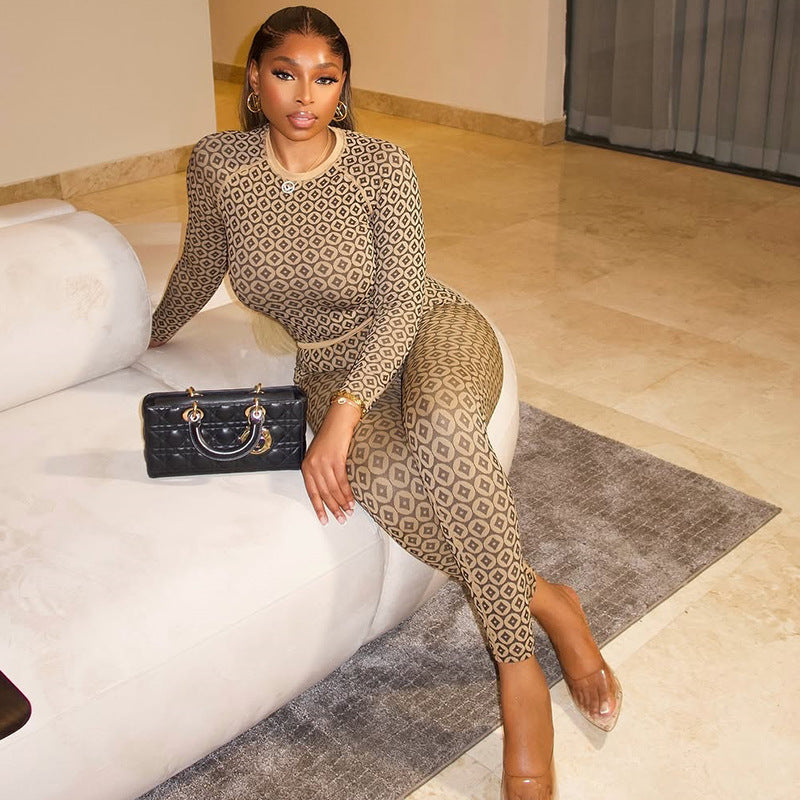 Women's Long Sleeve Round Neck Jumpsuit