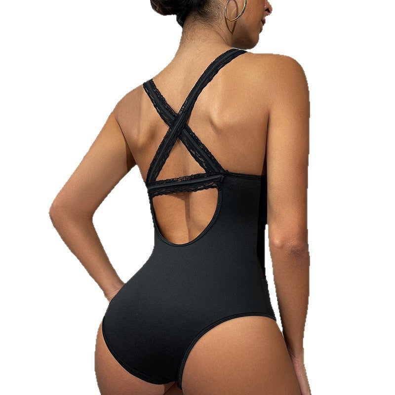 Mesh Hollow-Out Shaping Fishbone Bodysuit