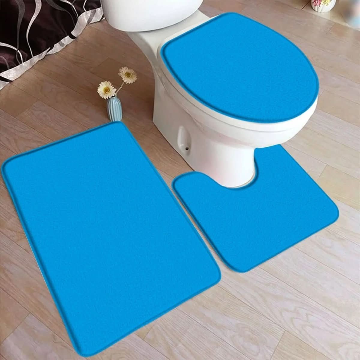 Flannel Bathroom Three Piece Set