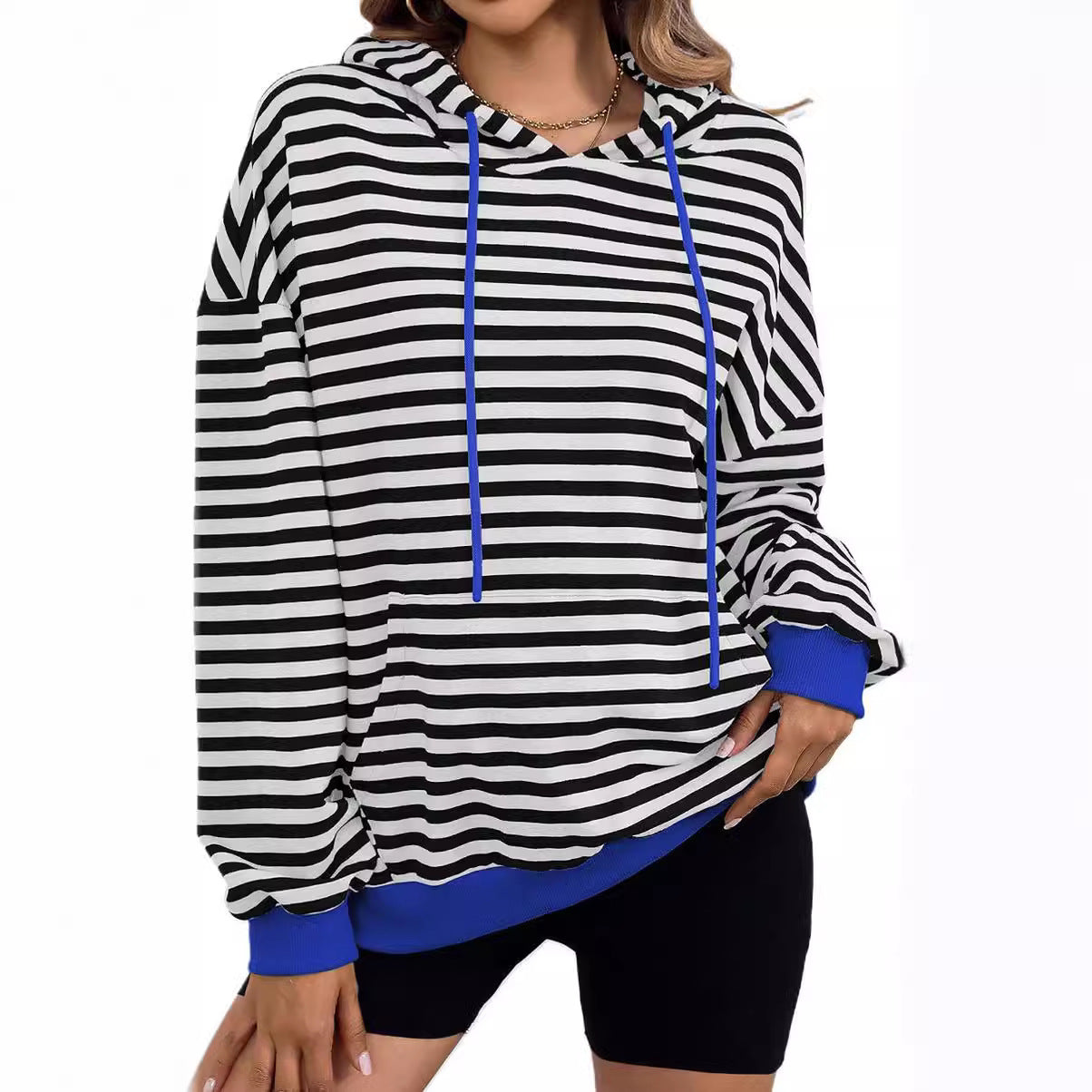 Women's Casual Striped Oversized Hoodie