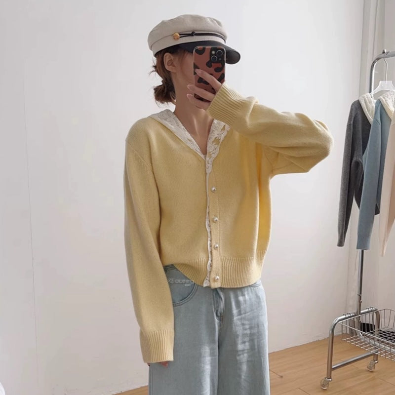 Lazy Chic Sweater Coat Loose French Top