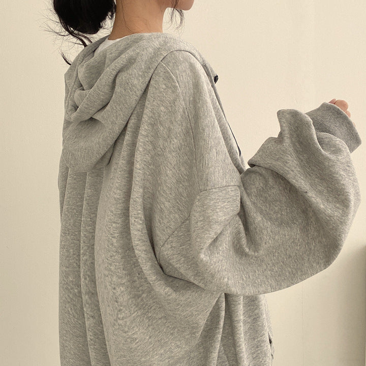 Casual Letter Print Hooded Pullover Sweatshirt