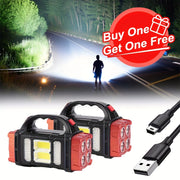 2-Pack Solar LED Flashlight – High Lumen Rechargeable Handheld Spotlight