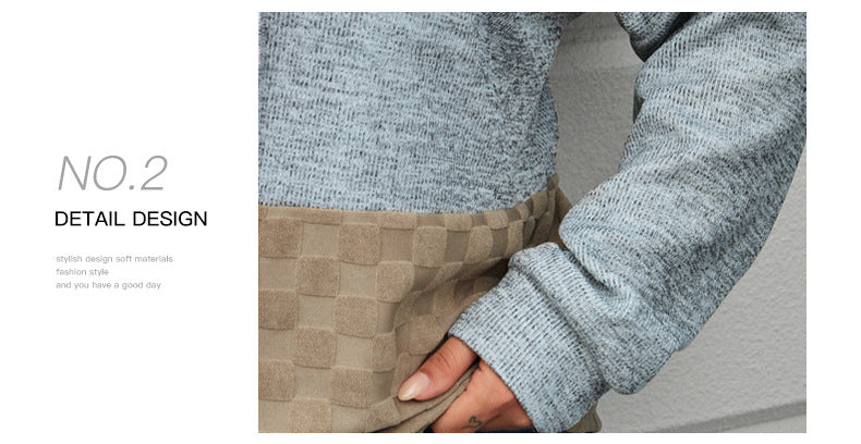 Plus Size Leopard Contrast Pullover Sweatshirt