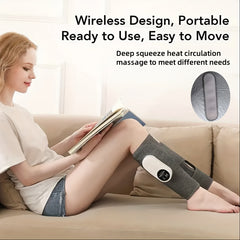 Cordless air compression leg massager with 3 intensity levels