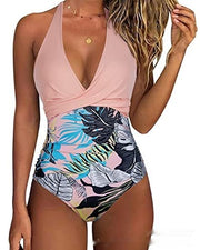 Halter Push-Up Tummy Control One-Piece Swimsuit