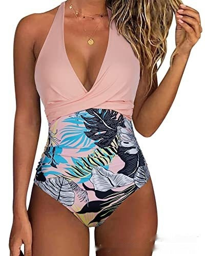 Halter Push-Up Tummy Control One-Piece Swimsuit