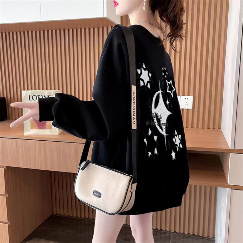 Cozy Fleece-Lined Round Neck Loose Winter Sweater