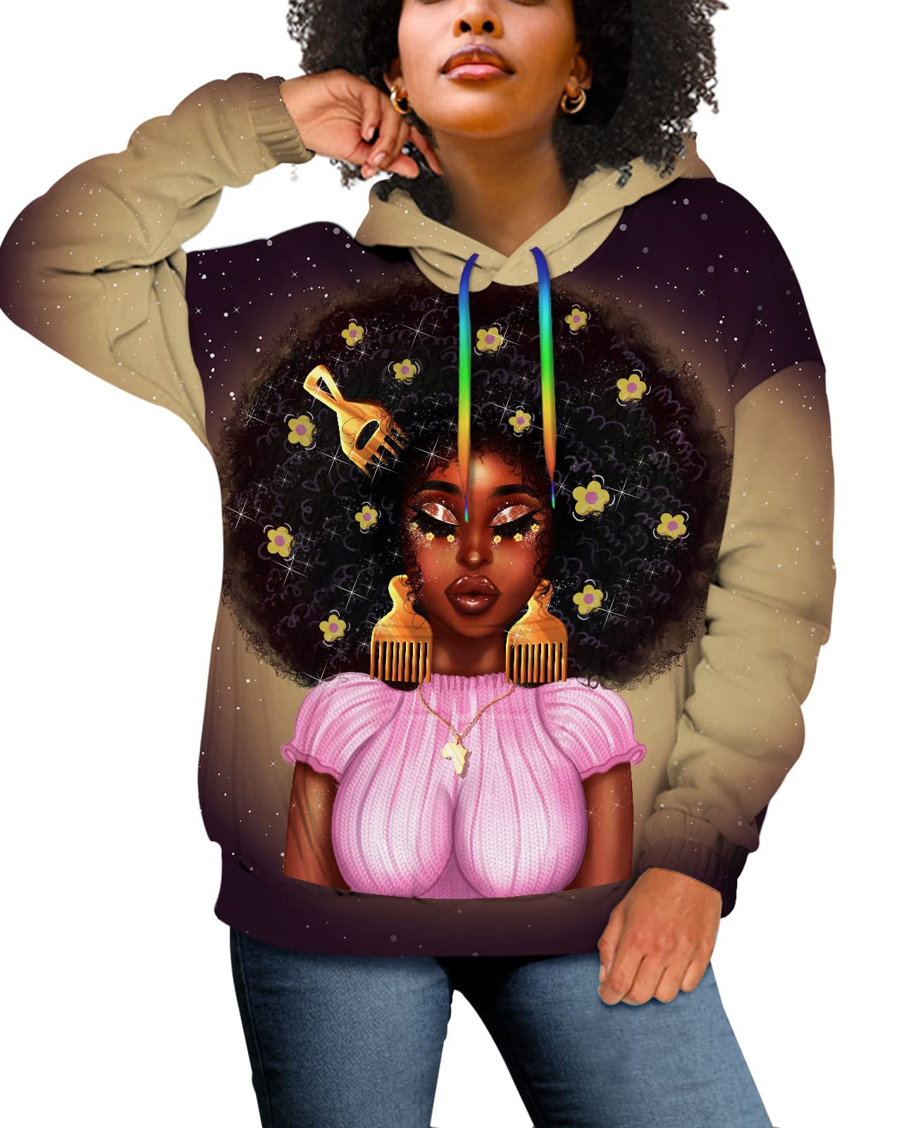 Women's Casual Printed Autumn Winter Hoodie