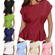 Round-neck Short-sleeve T-shirt Womens Casual Versatile Fashion Top