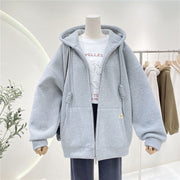 Cozy Fleece-Lined Hooded Cardigan Sweater Coat