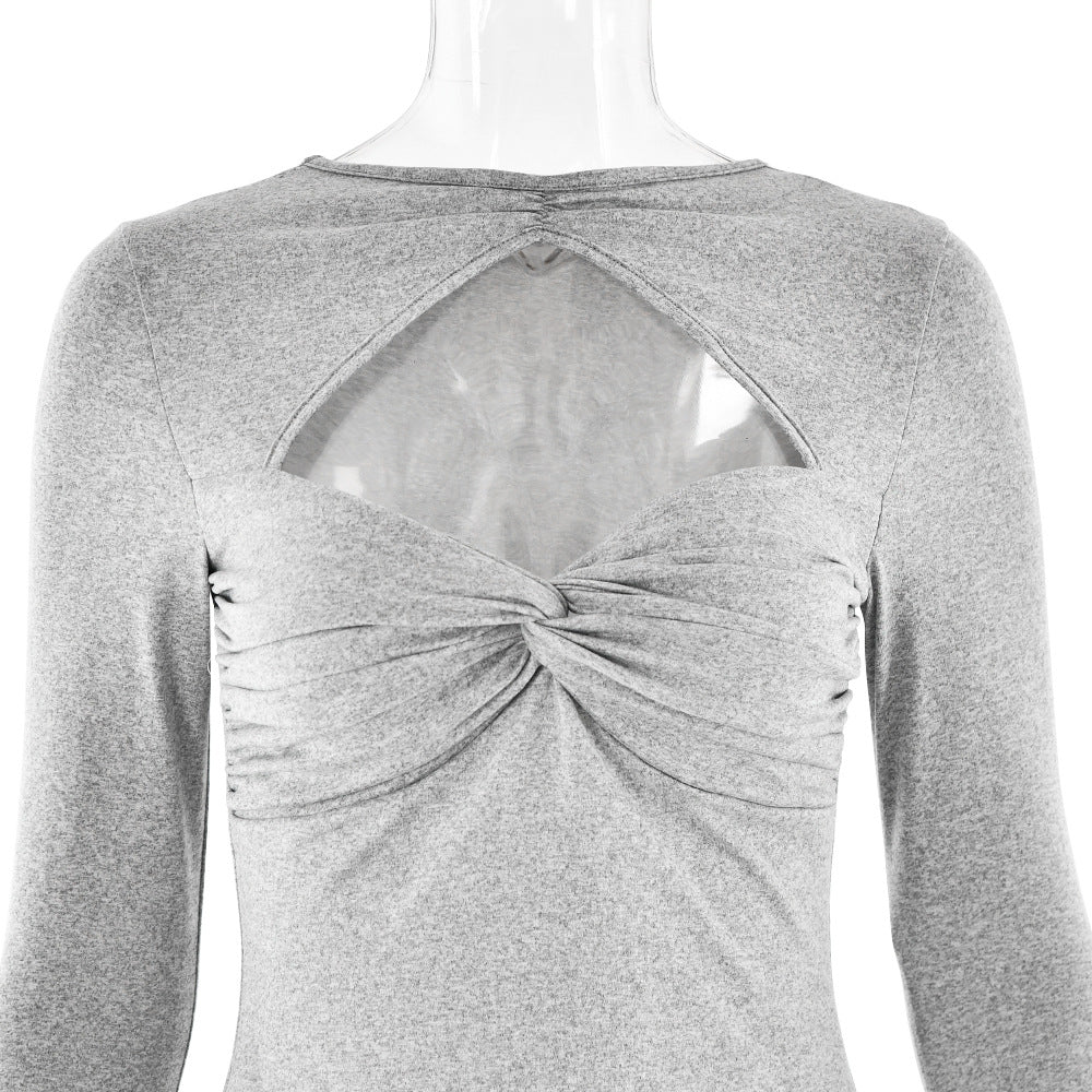 Women's Slim-Fit Twist Long Sleeve T-Shirt