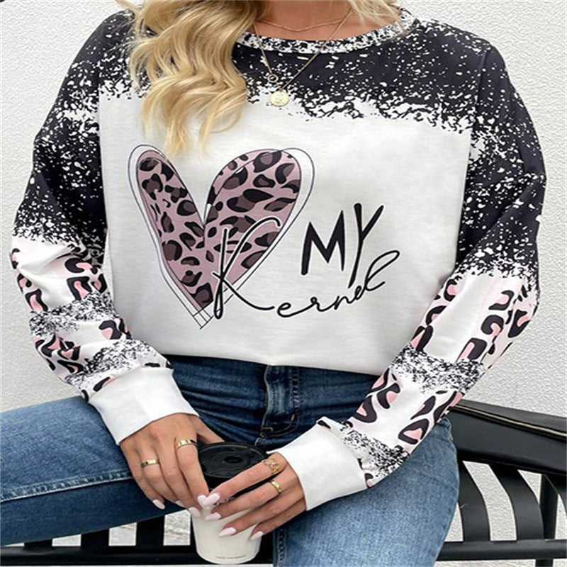Plus Size Casual Printed Long Sleeve Sweatshirt