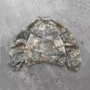 Women's 3D Branch Print Drop-Shoulder Pullover Sweater