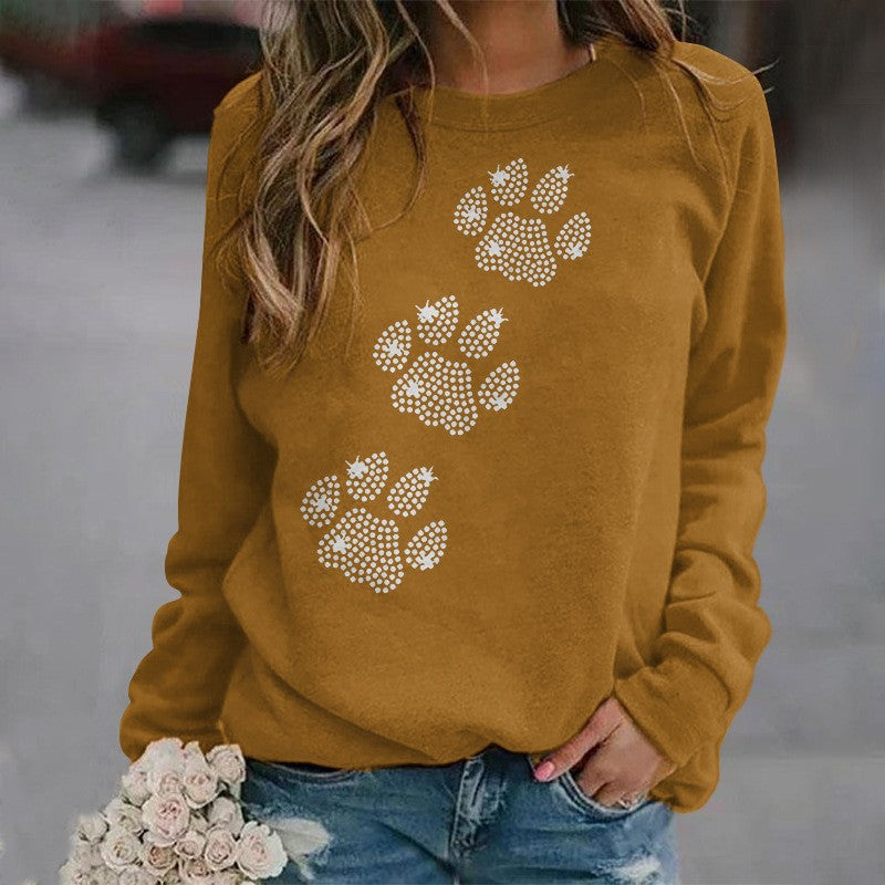 Women's Round Neck Irregular Hem Pullover Sweater
