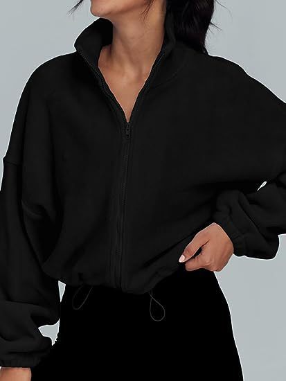 Women's Cozy Fleece Stand Collar Zipper Sports Jacket