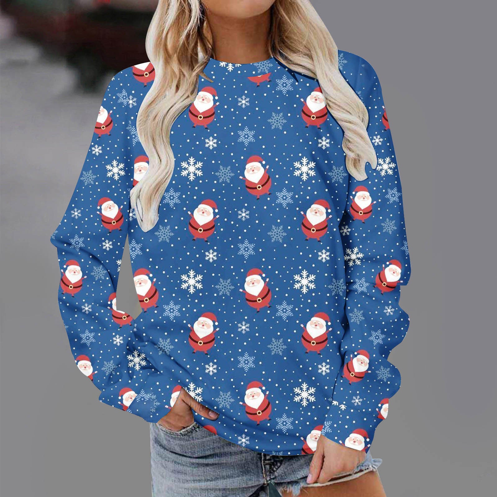 Festive Christmas Print Unisex Pullover Sweatshirt