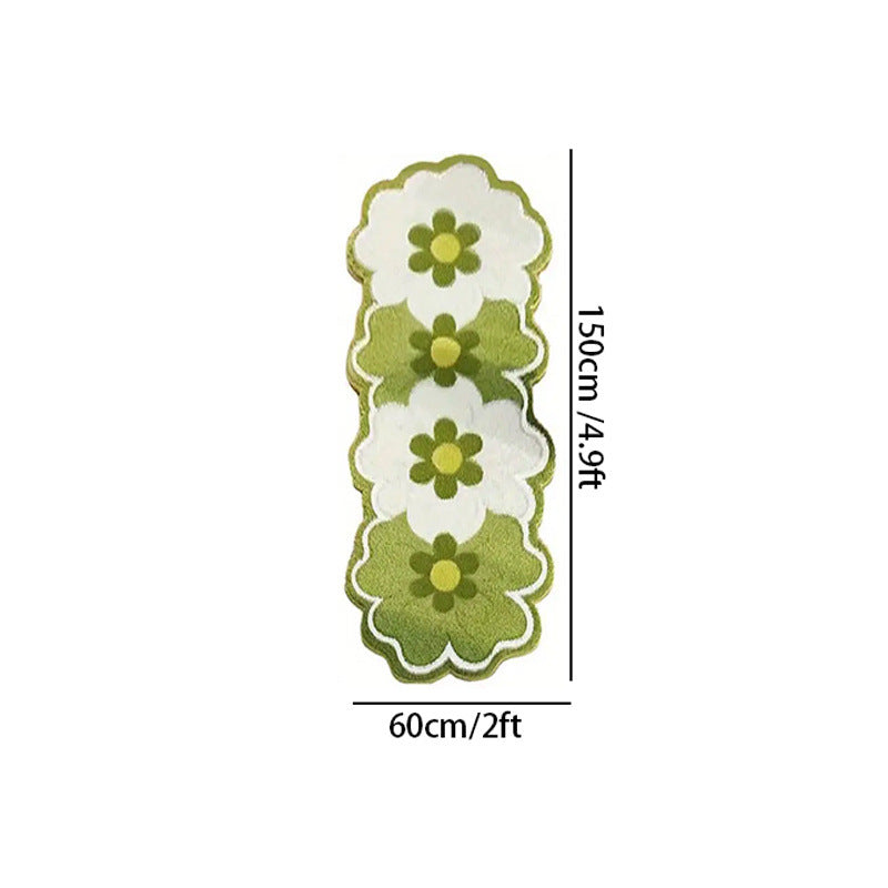 Irregular Floral Faux Cashmere Rug for the Bedroom
